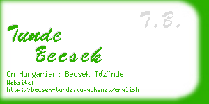 tunde becsek business card